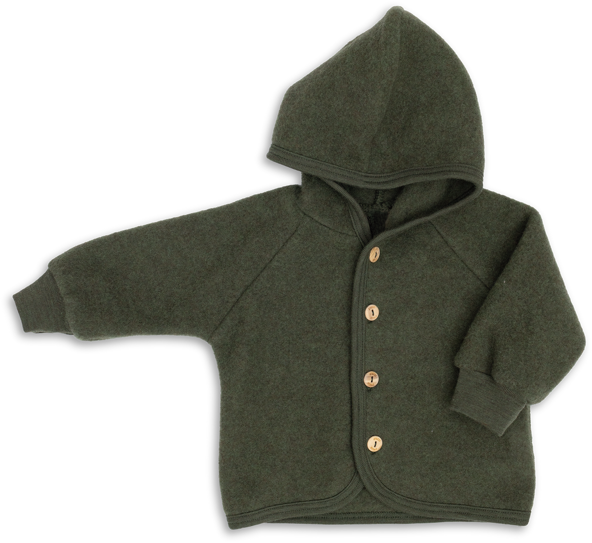 Wool Fleece Jacket with Buttons